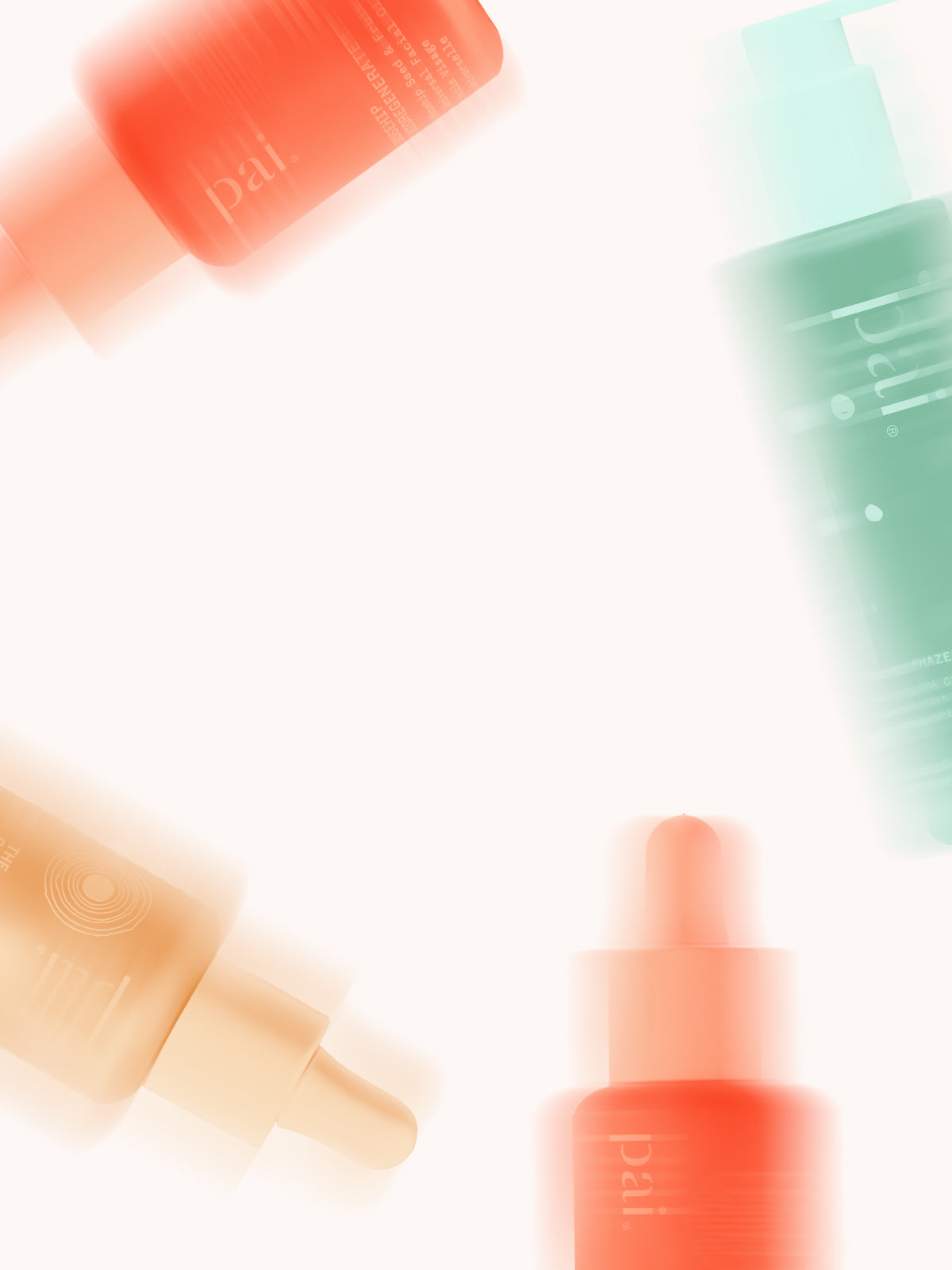 Collection of skincare bottles with a blurred background